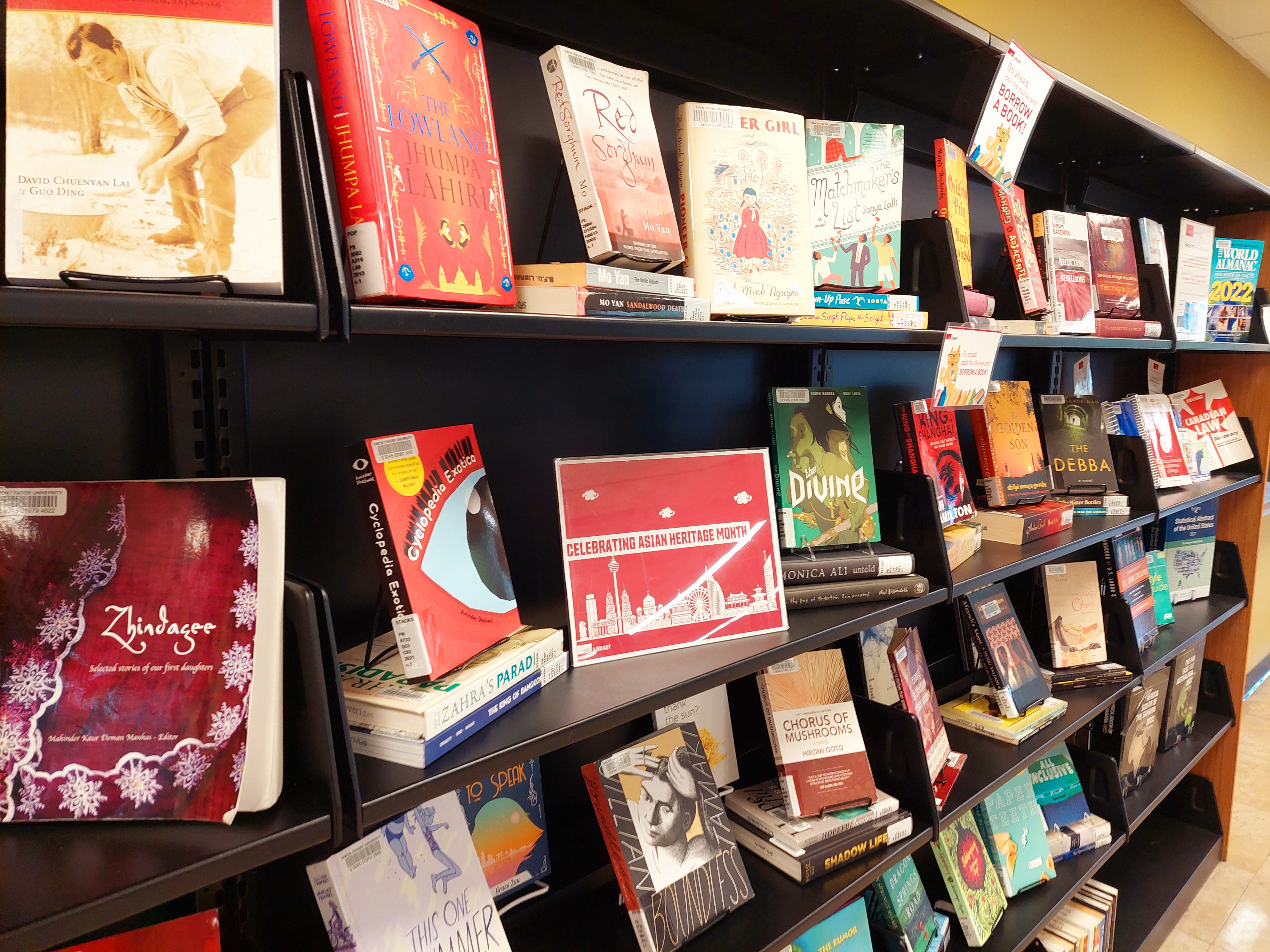 Asian Heritage Month book display at Bennett Library
