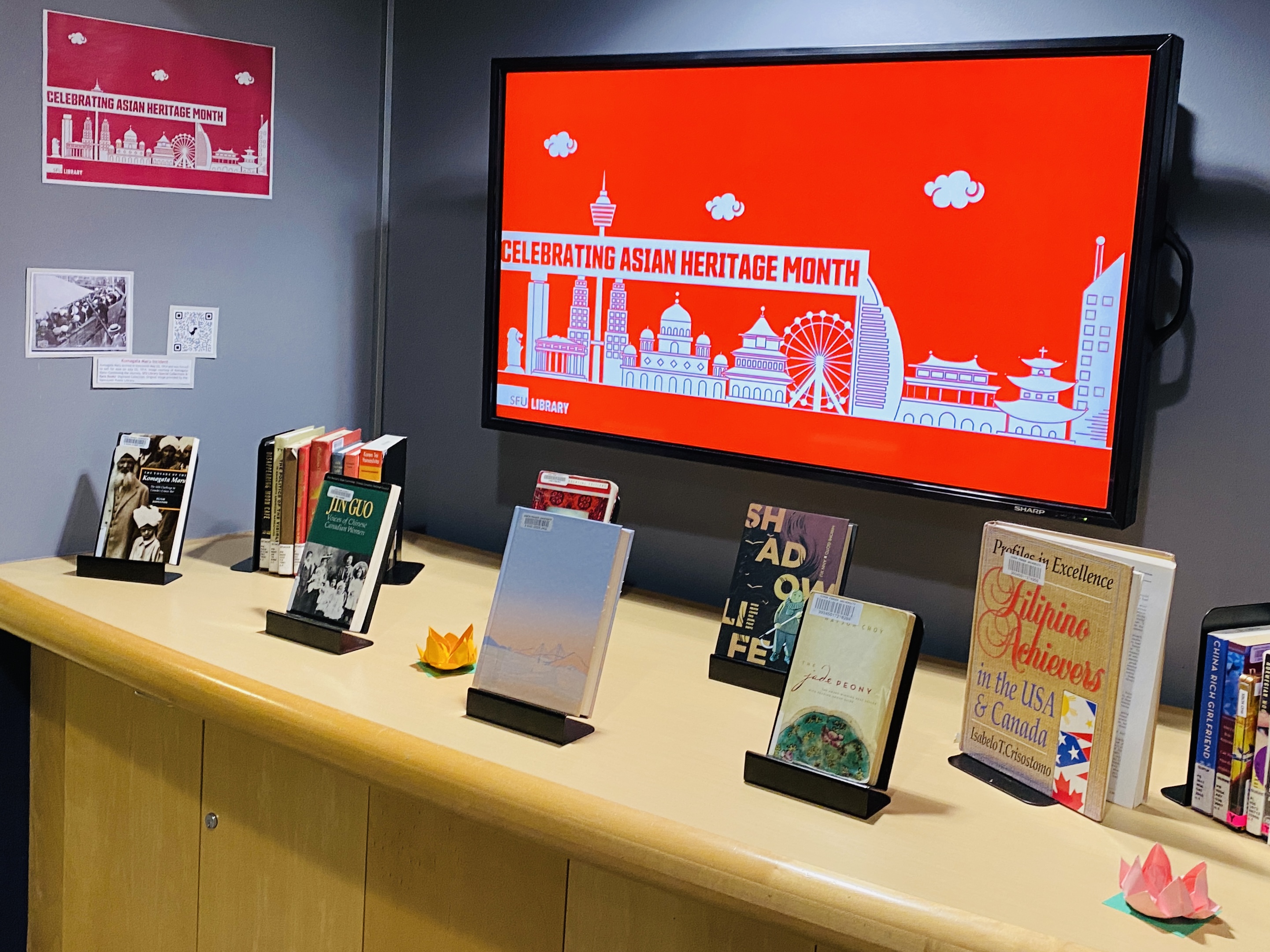 Asian Heritage Month book display at Fraser Library