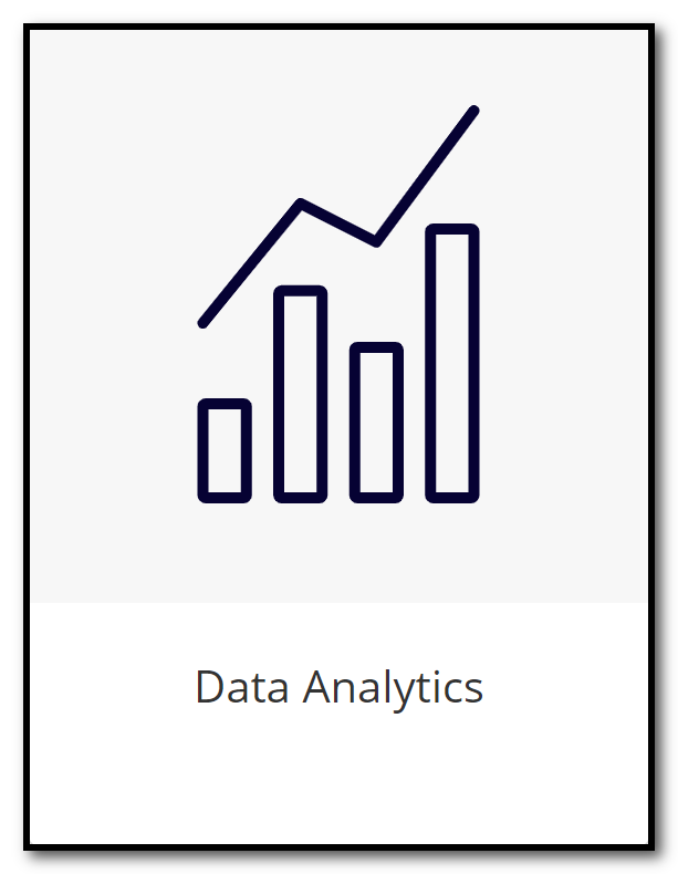 Screen capture of the tile for accessing the Data Analytics module in SAGE Skills: Business.