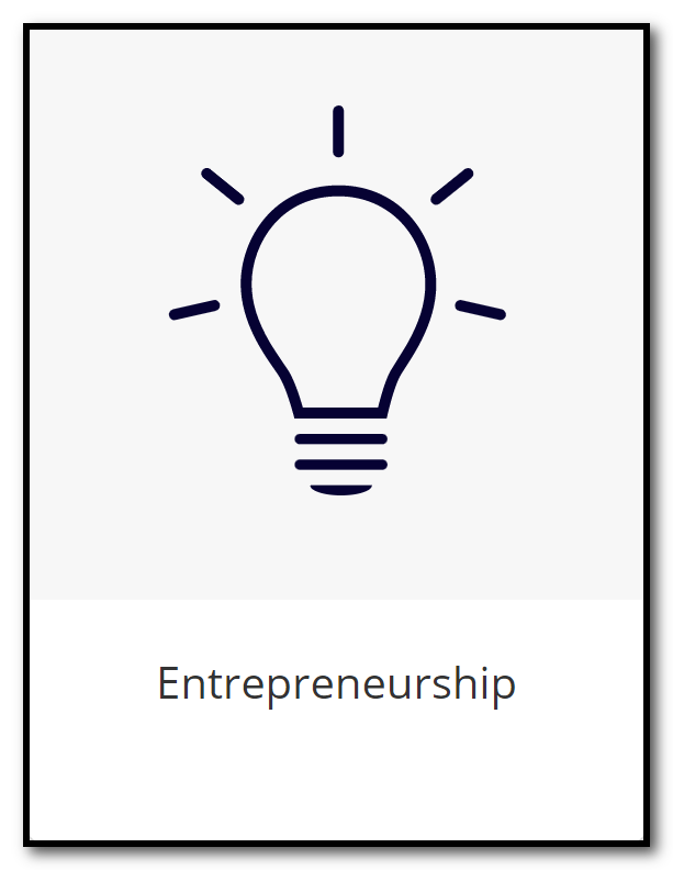 Screen capture of the tile for accessing the Entrepreneurship module in SAGE Skills: Business.