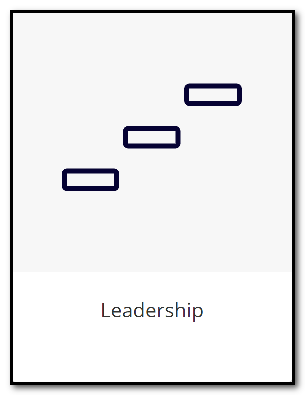 Screen capture of the tile for accessing the Leadership module in SAGE Skills: Business.