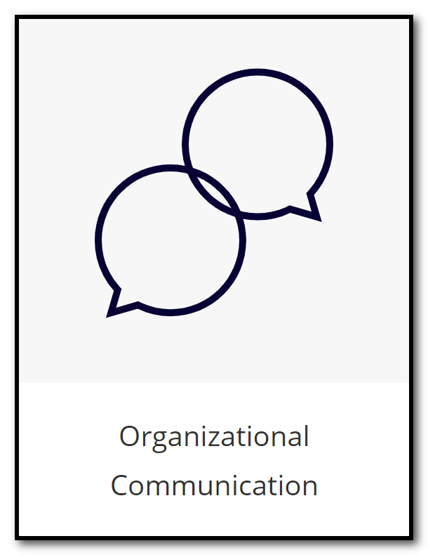 Screen capture of the tile for accessing the Organizational Communication module in SAGE Skills: Business.