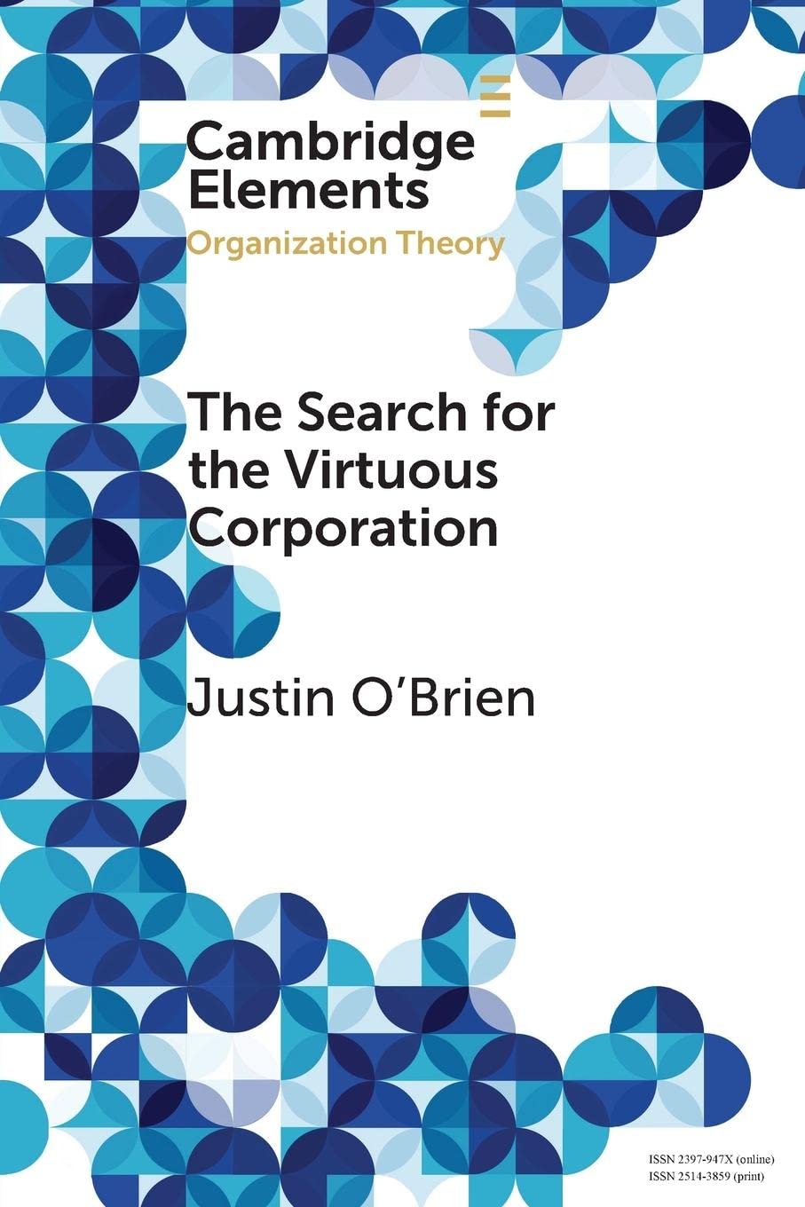 Screen capture of ebook cover: " The search for the virtuous corporation : a wicked problem or new direction for organization theory?"