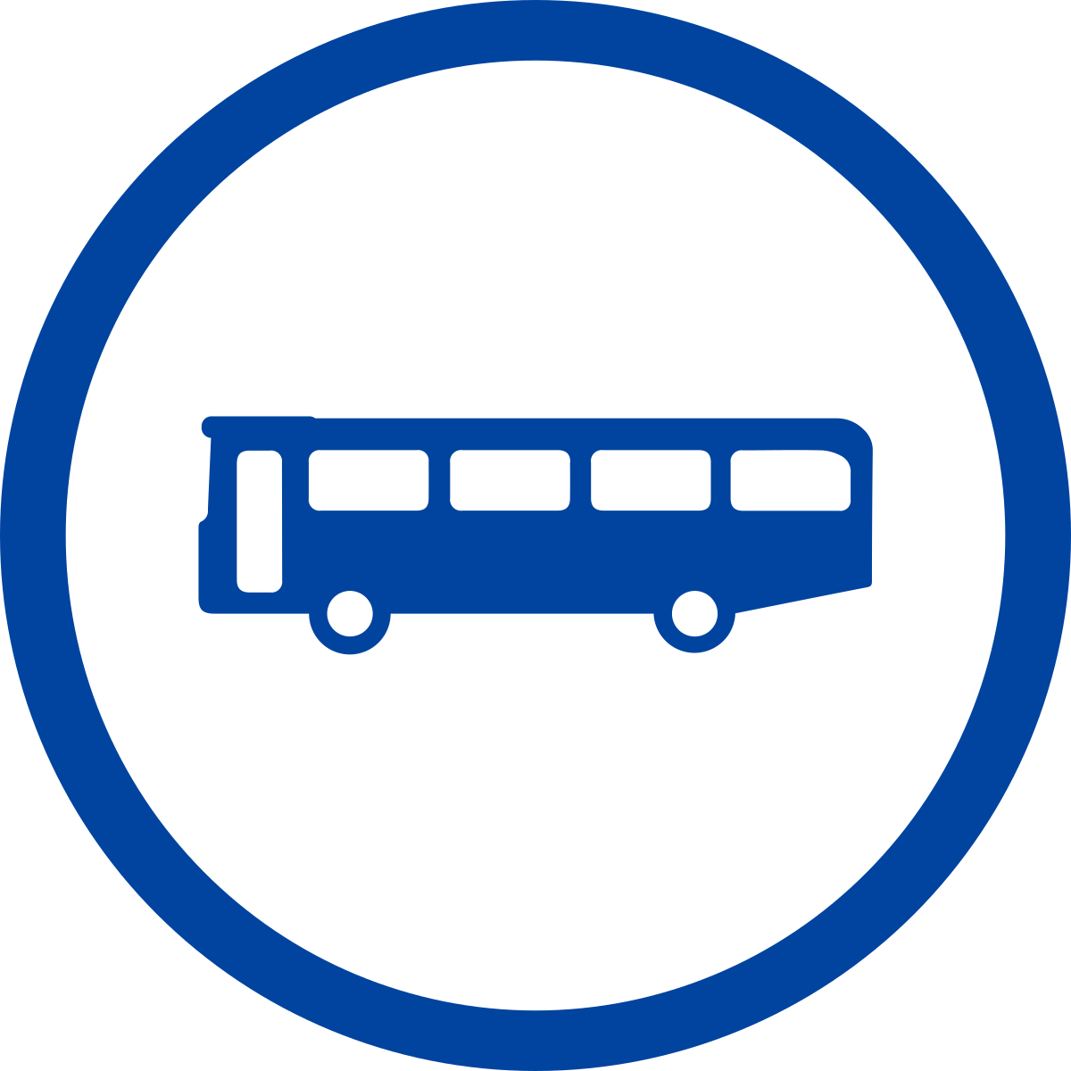 Simple line drawing of a bus.