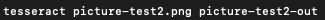 Command line screenshot