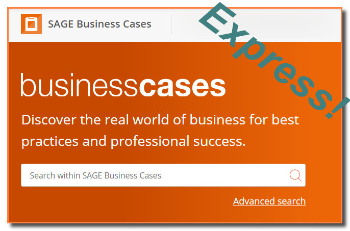 Screen capture of the search screen for Sage Business Cases, edited to add the word Express.