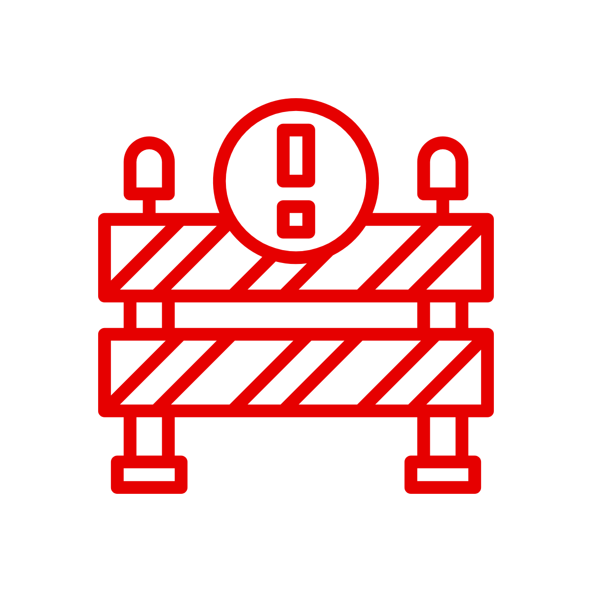 Line drawing of a construction barrier.