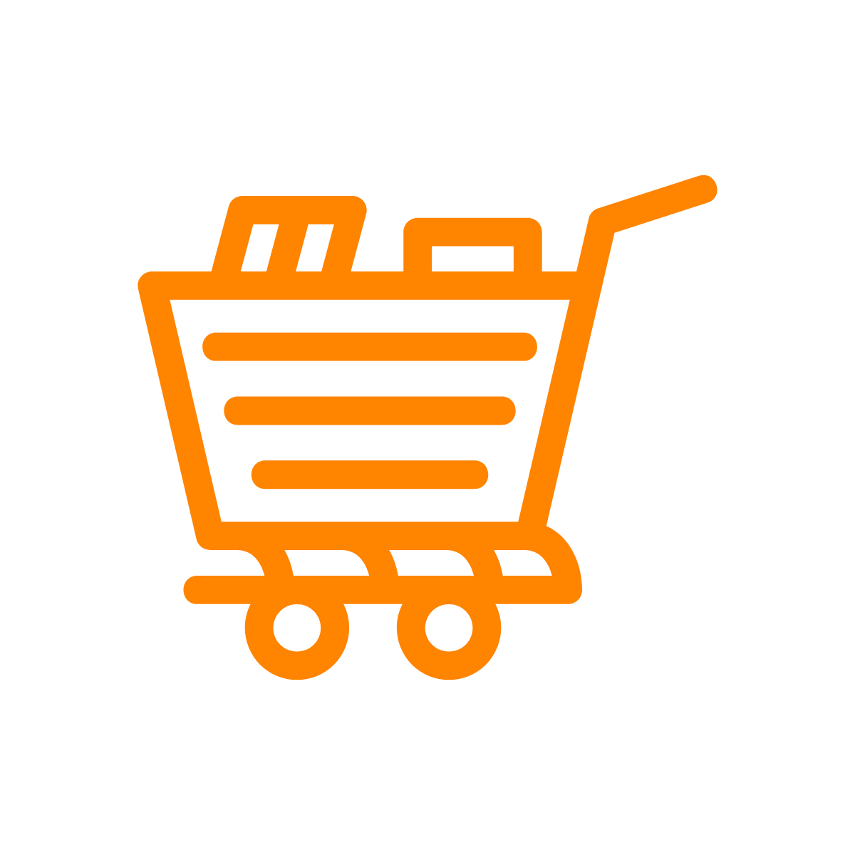 Line drawing of a shopping cart