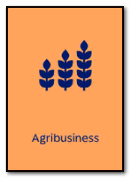 Screen capture of the logo for the Agribusiness series of cases in Sage Business Cases -- shows three plants