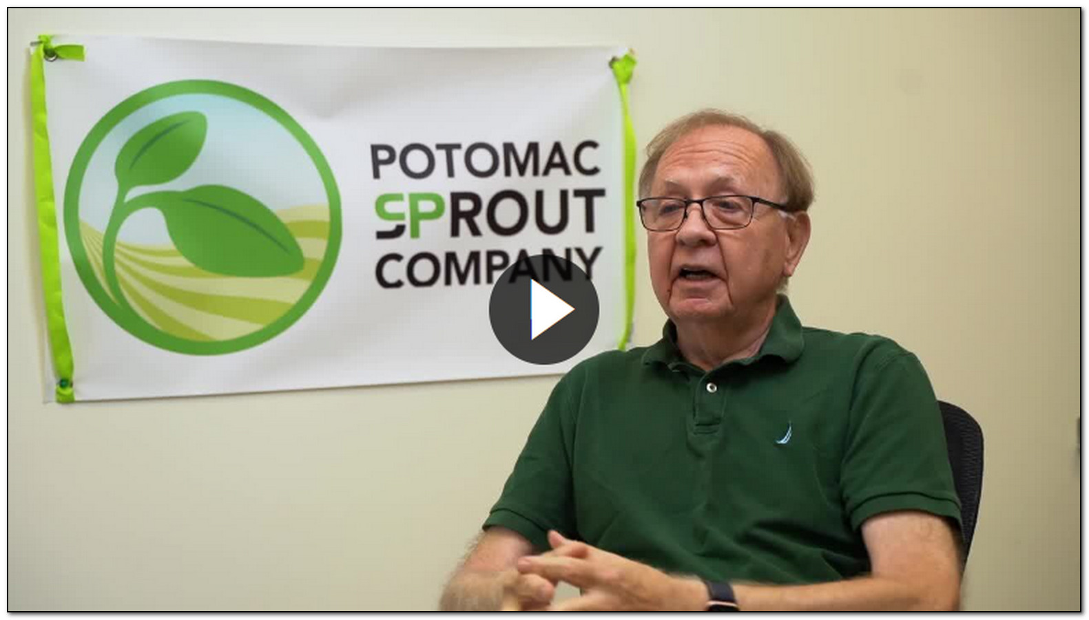 Screen capture from a video within the case study: Potomac Sprout Company: Starting and Growing a Business