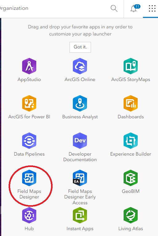 picture of the icon for Field Maps Designer