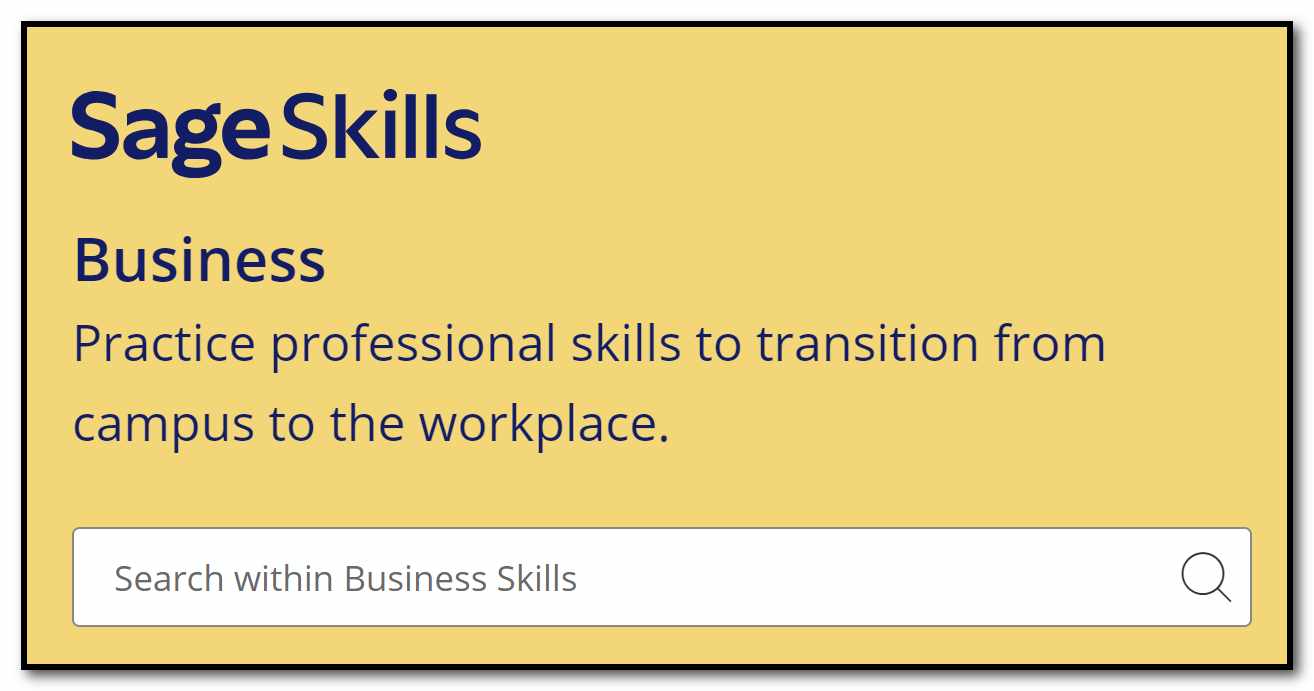 Logo for the Sage Business Skills database