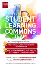 Apply now to join the Fall 2020 cohort of EAL and Writing and Learning Peers at the SLC!
