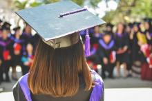 Graduation day! Picture of woman wearing a regalia