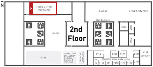 map of library second floor